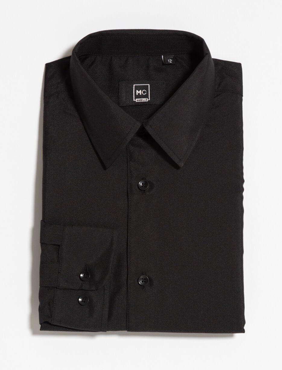 Chemise unie à manches longues