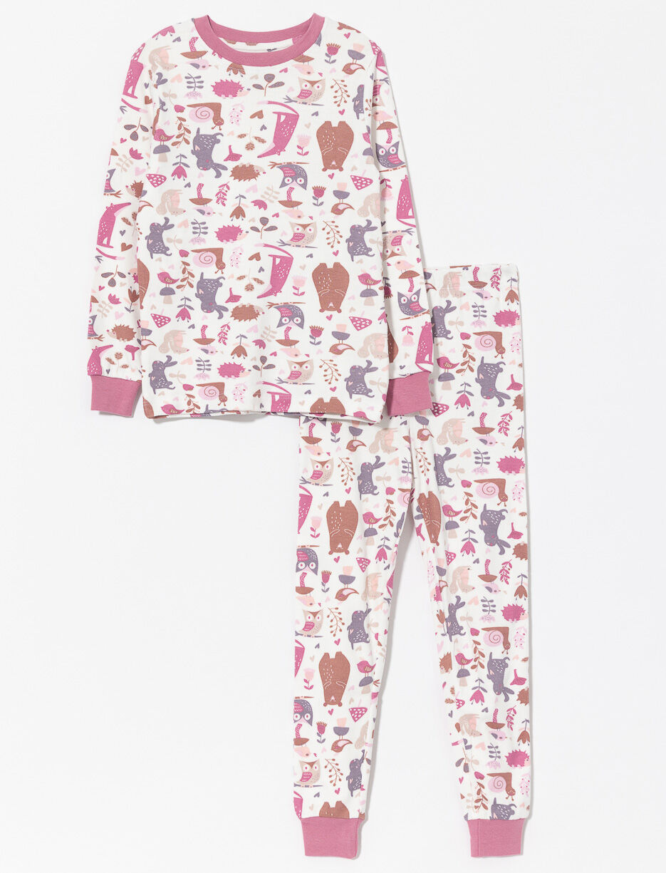 Organic Cotton Printed 2-Piece PJ - Little Girl