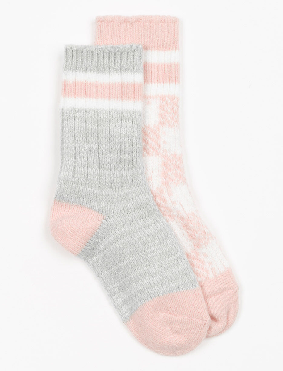 Chaussettes mi-mollet côtelées - paquet de 2