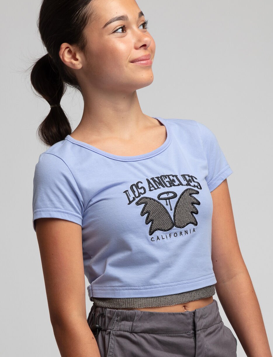 T-shirt court à broderie