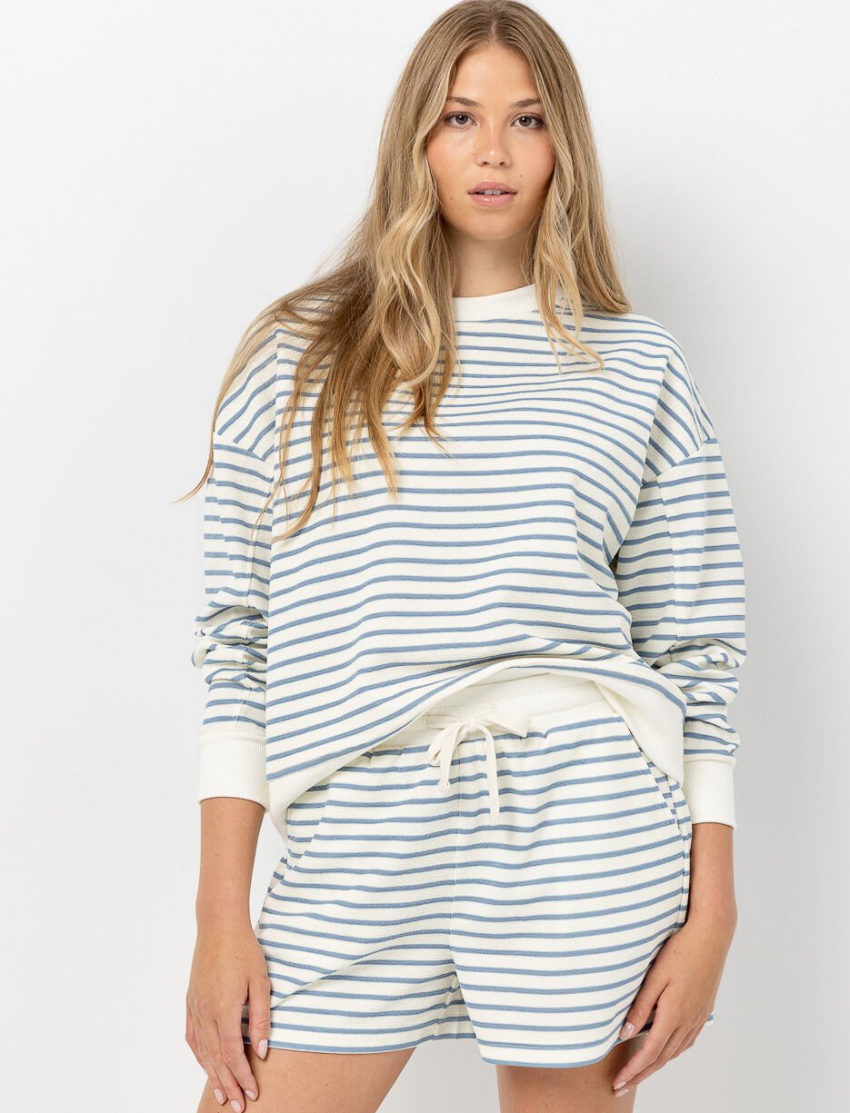 Striped Drop-shoulder Sweatshirt