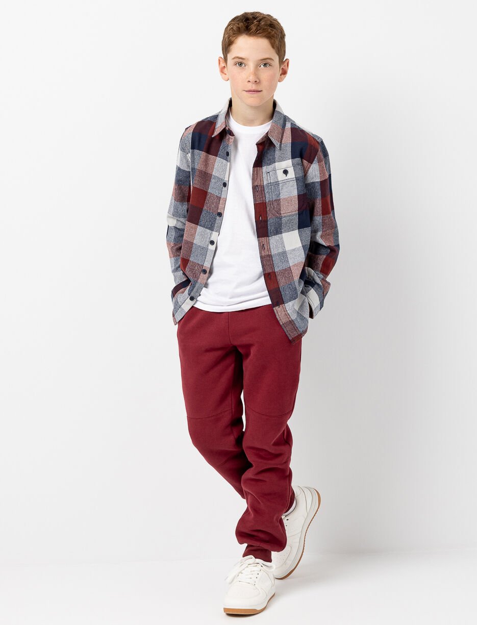 Chemise en flanelle à carreaux avec poche