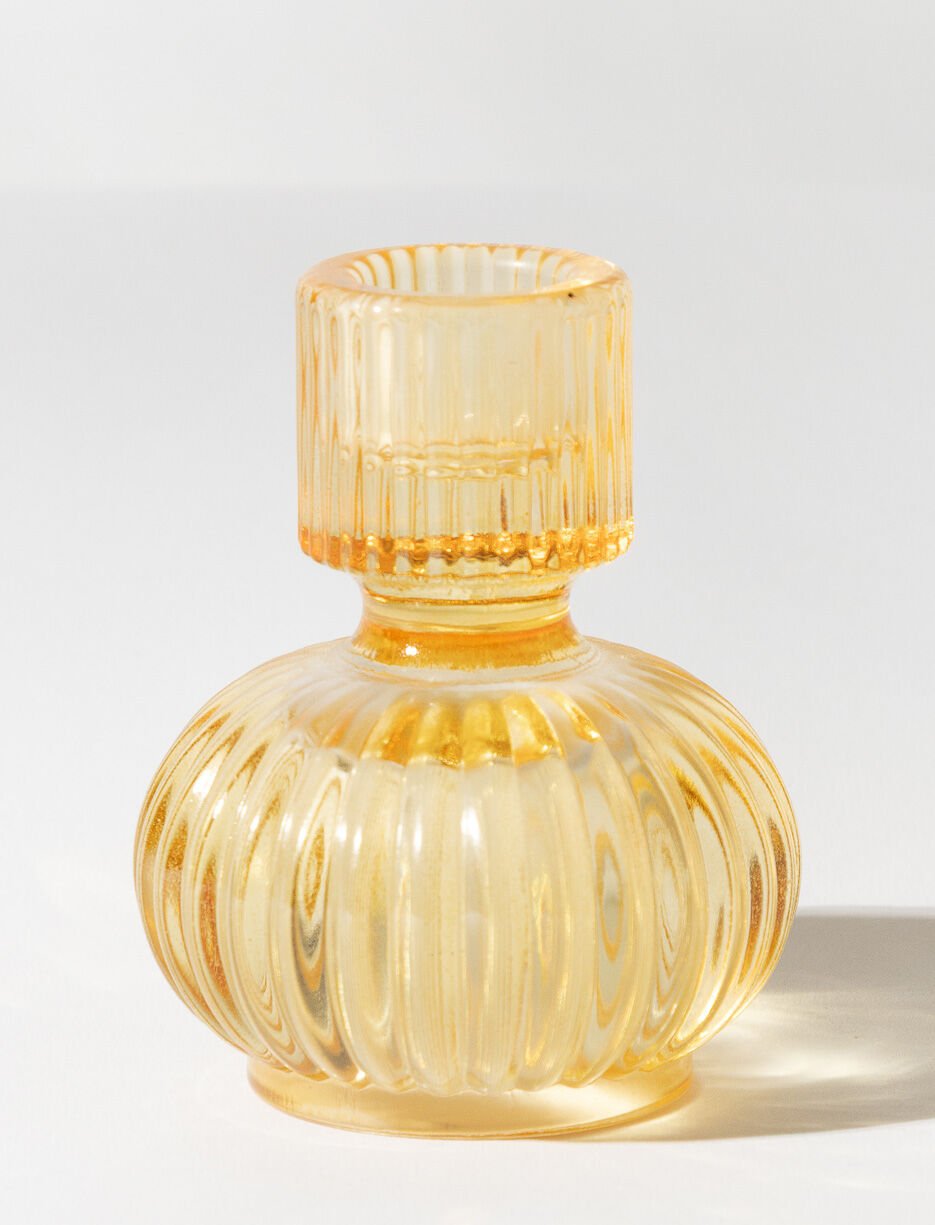 Porte-chandelle en verre flûté