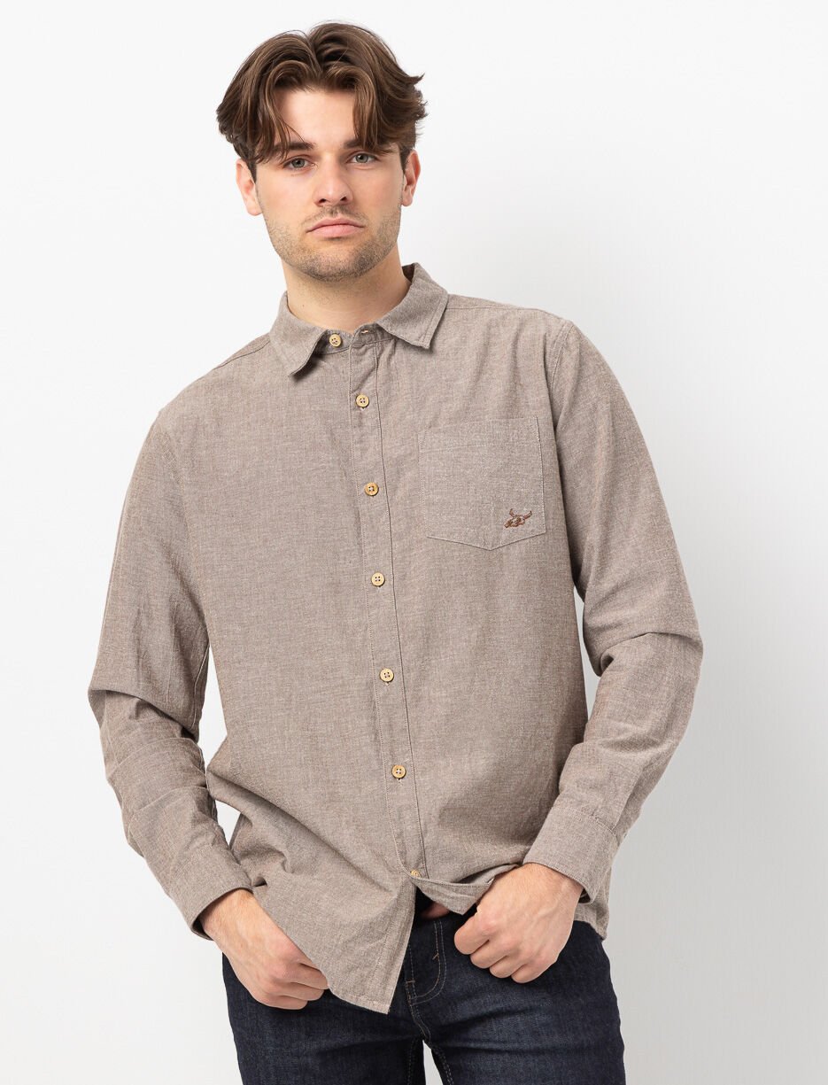 Chemise effet lin avec poche