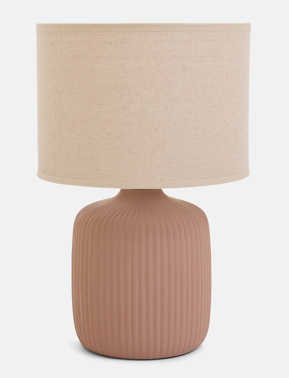 Lampe de table nervurée rose