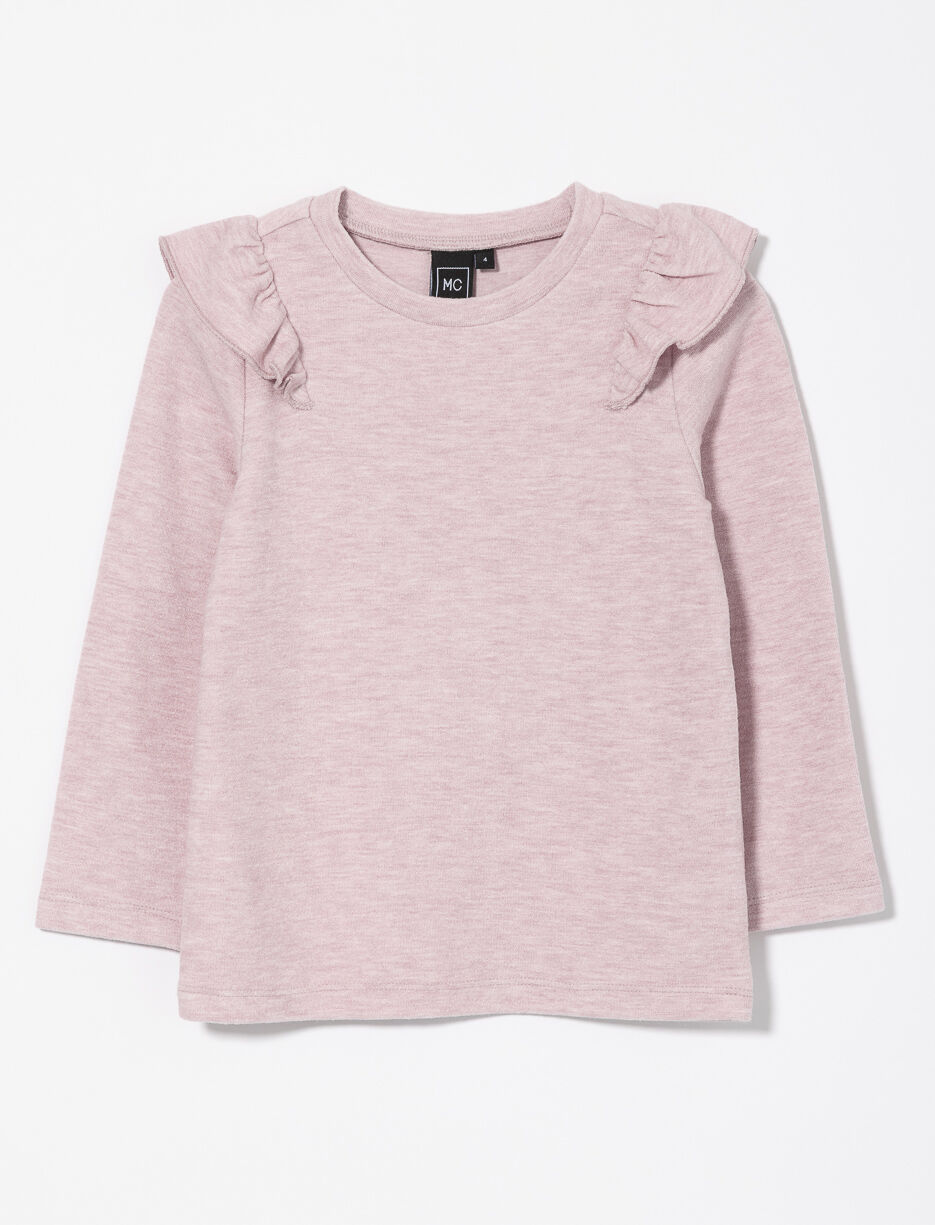 Ruffle Crew-neck Sweater - Little Girl