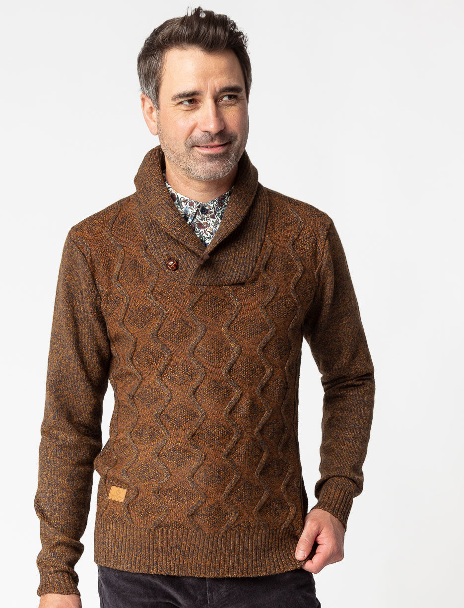 Shawl collar sweater hot sale