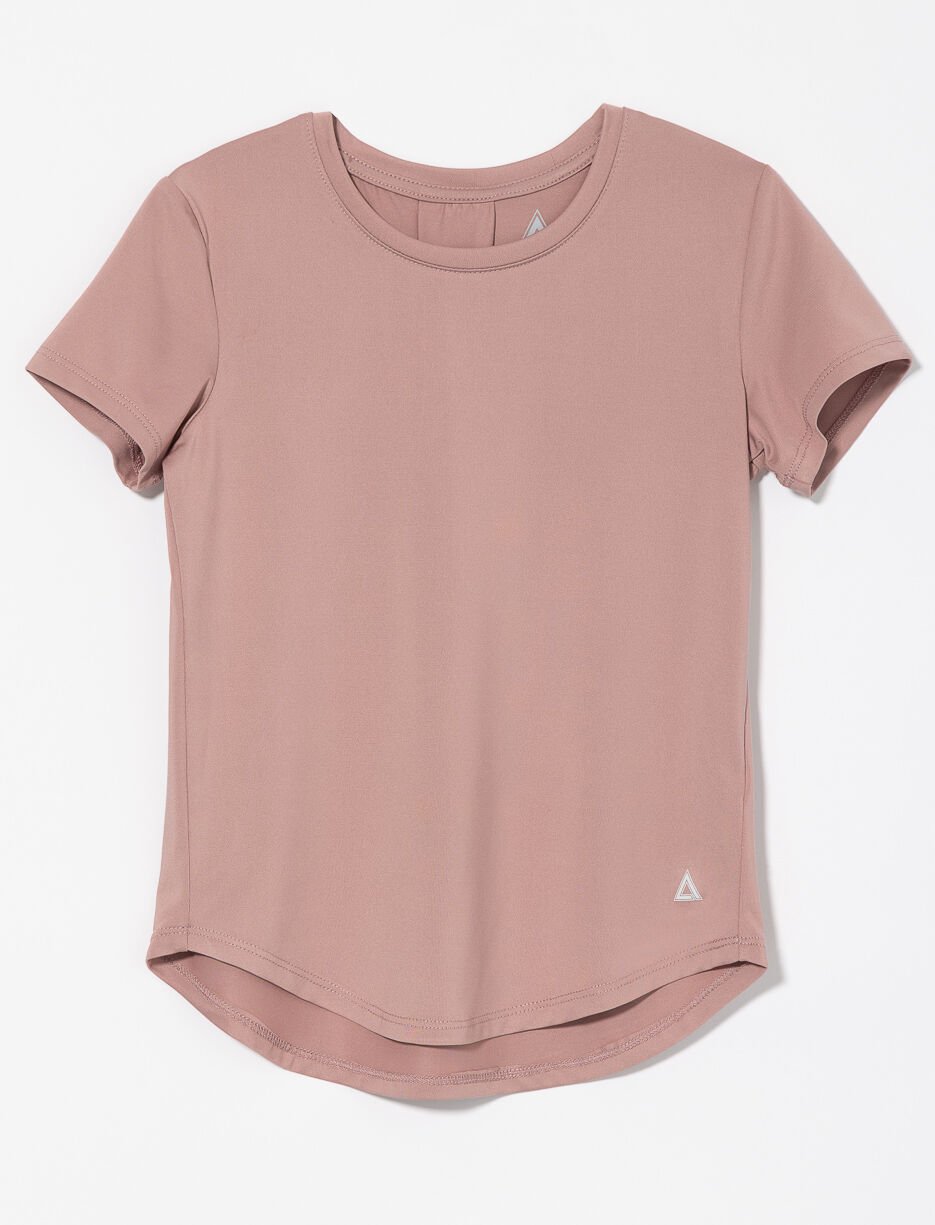 T-shirt de sport à ourlet courbé - petite fille