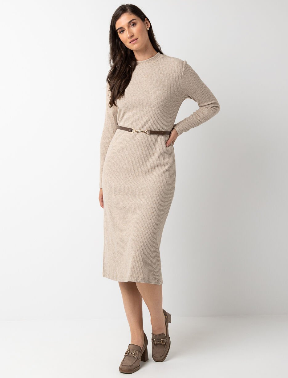 Ribbed Maxi dress with Belt