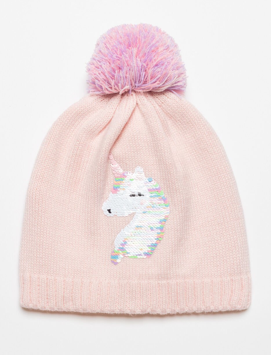 Knit Unicorn-print Beanie - Children