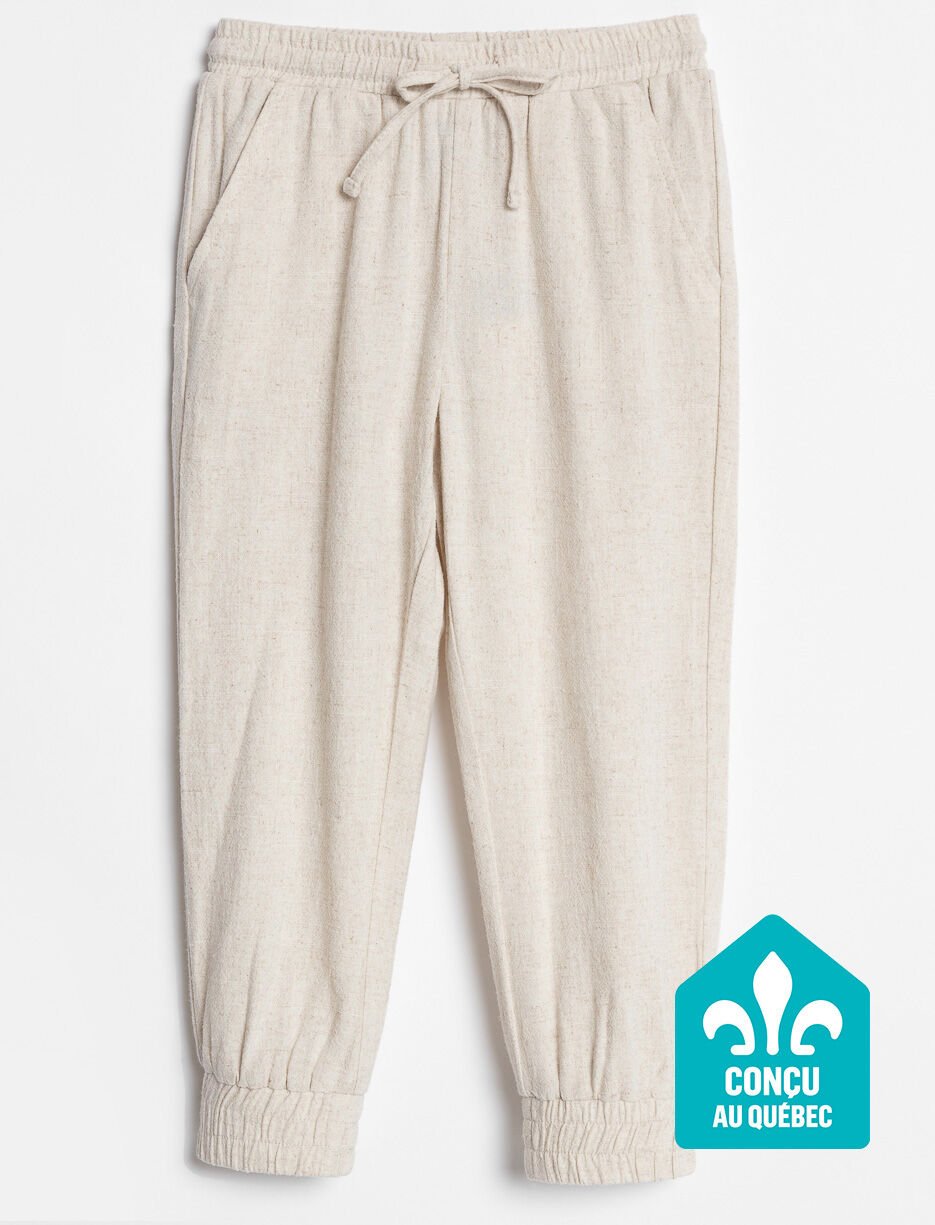 Pantalon uni &agrave; taille &eacute;lastique