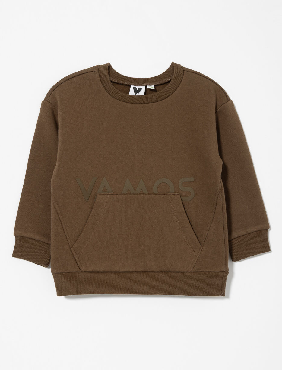 Printed Fleece Sweatshirt with Pocket - Little Boy