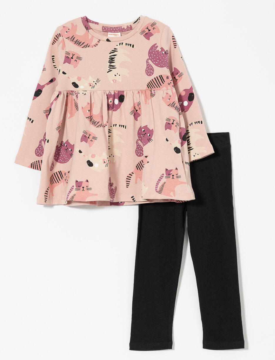 2-Piece Printed Tunic and Solid Legging Set