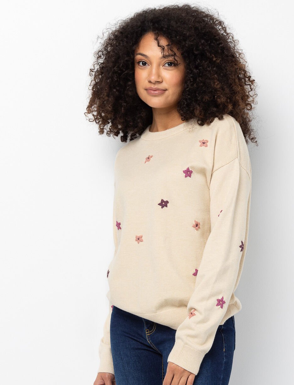 Chandail en tricot à fleurs