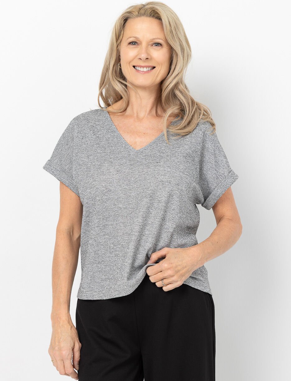 T-shirt col en V à manches dolman