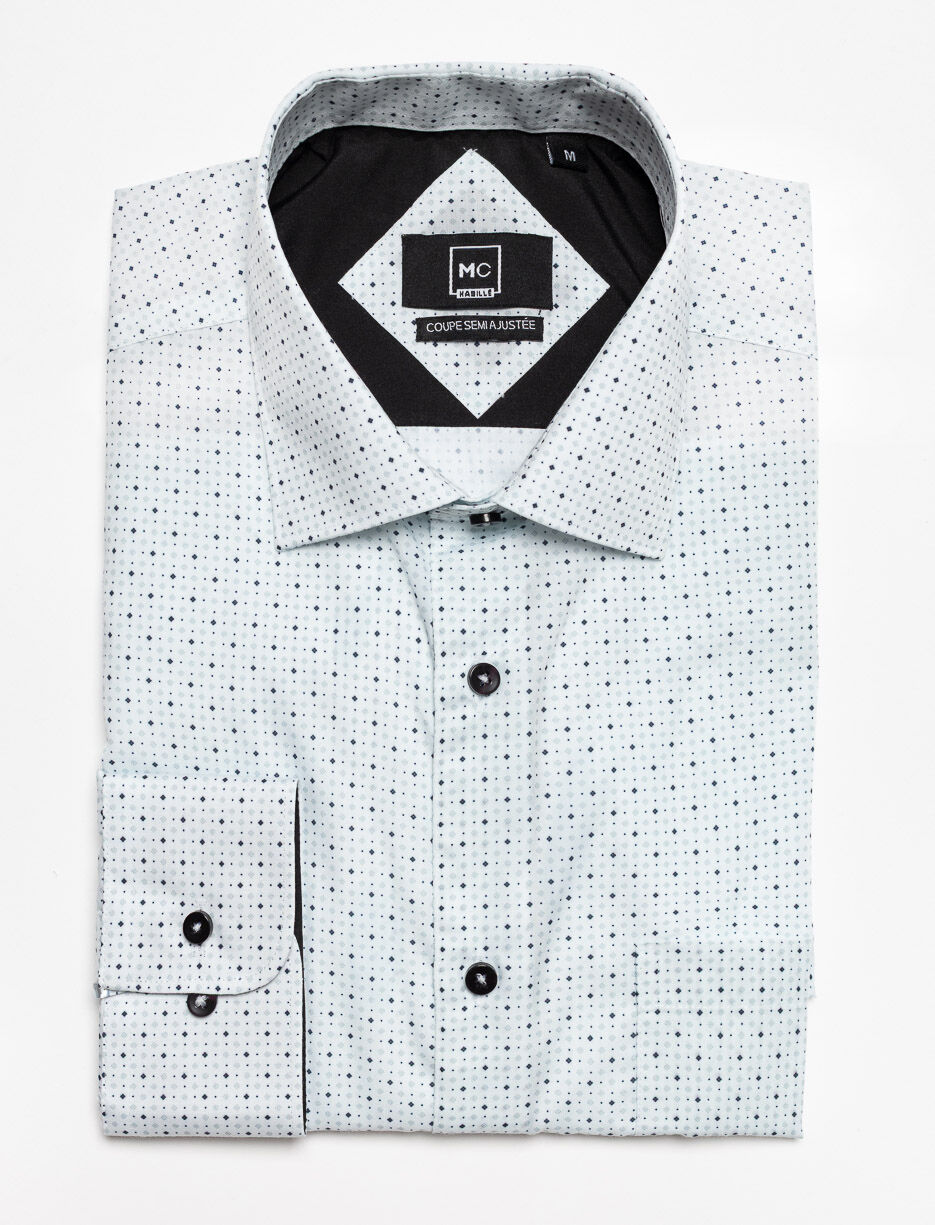 Chemise habillée à motif semi-ajustée