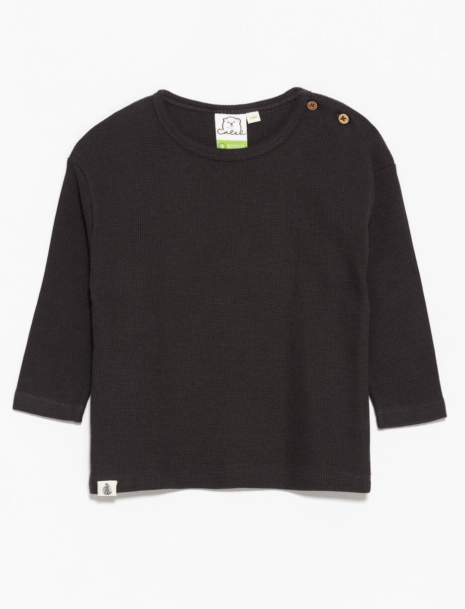 Waffle Organic Cotton T-shirt - Baby Boy