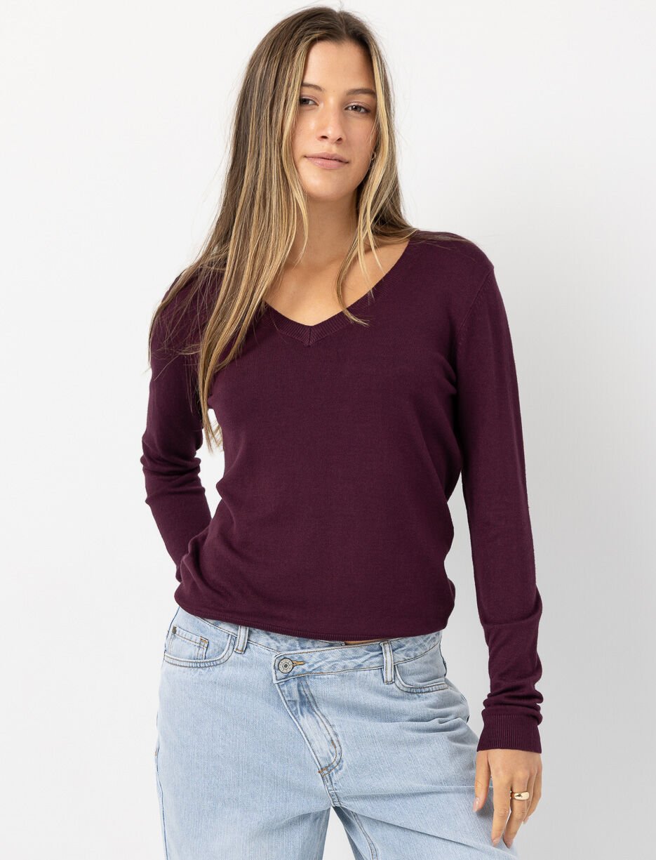 Chandail en tricot à col en V