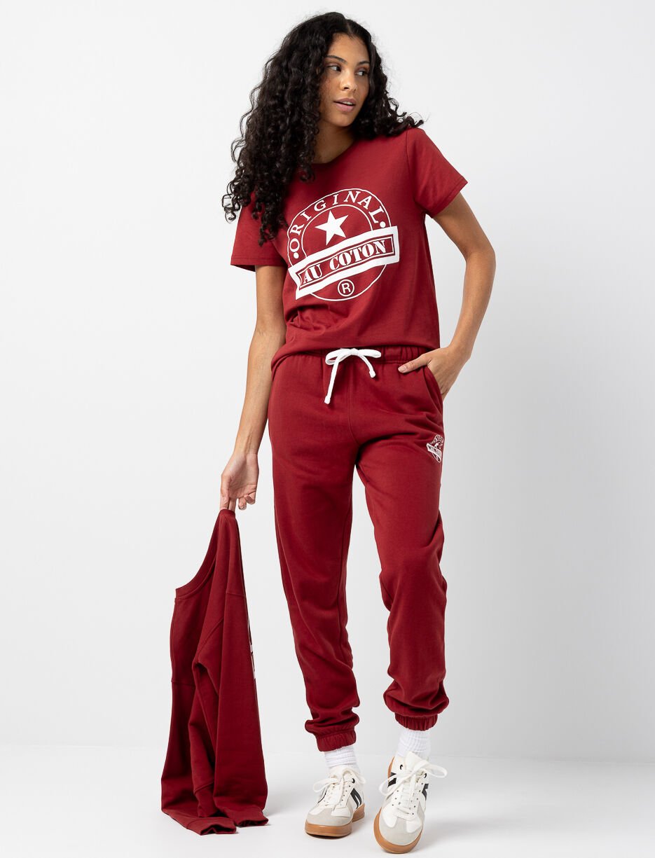 Pantalon ouaté imprimé à taille élastique