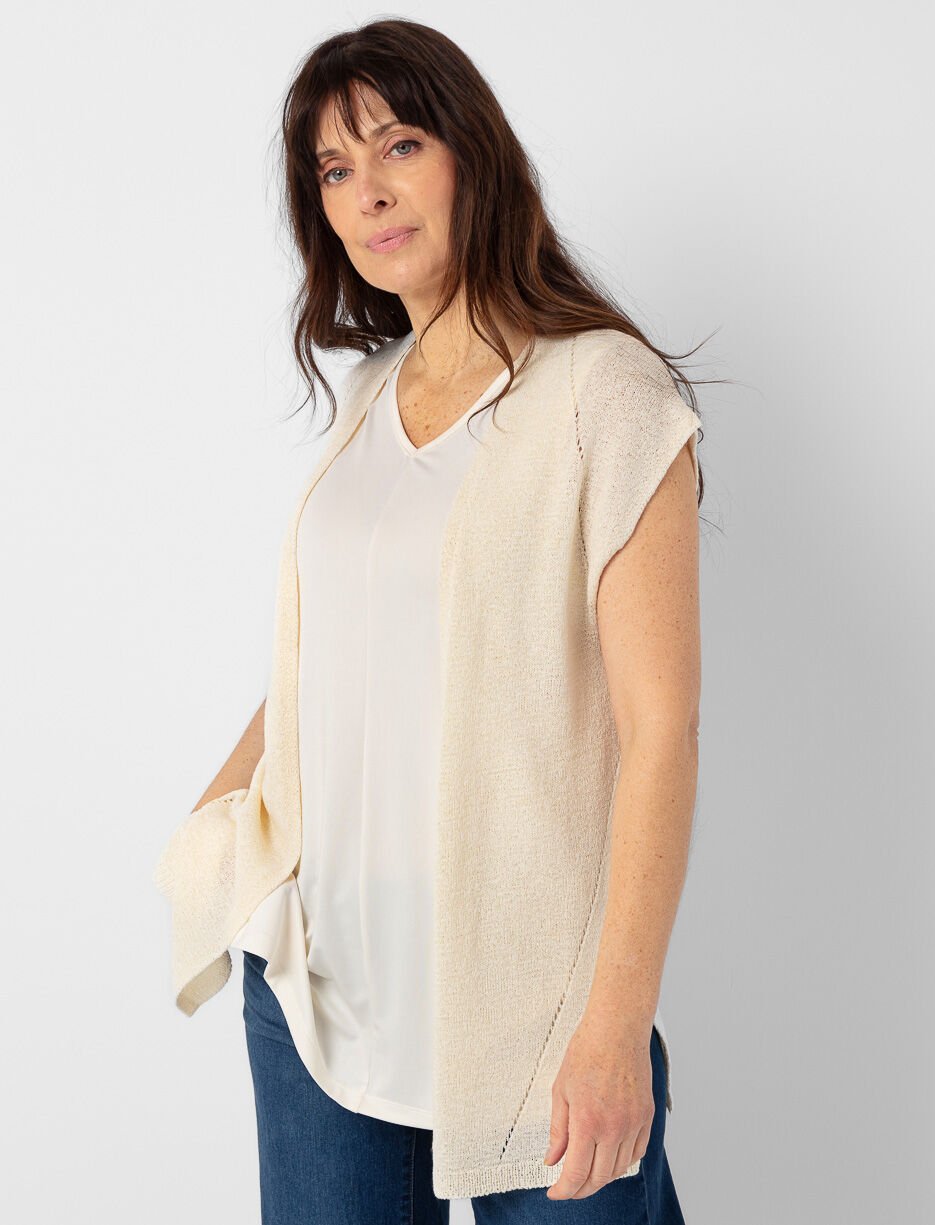 Cardigan sans manches en tricot