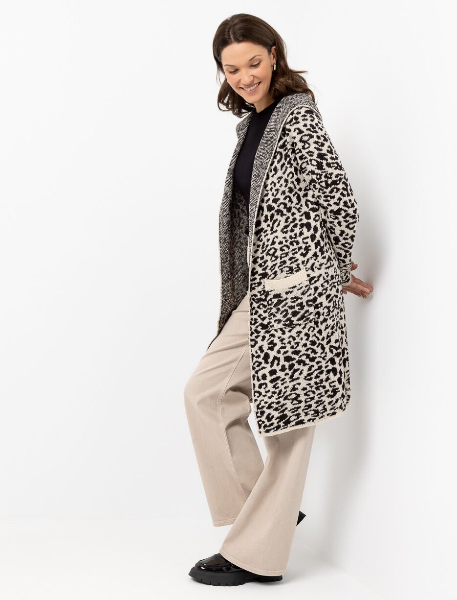 Cardigan ouvert à imprimé léopard
