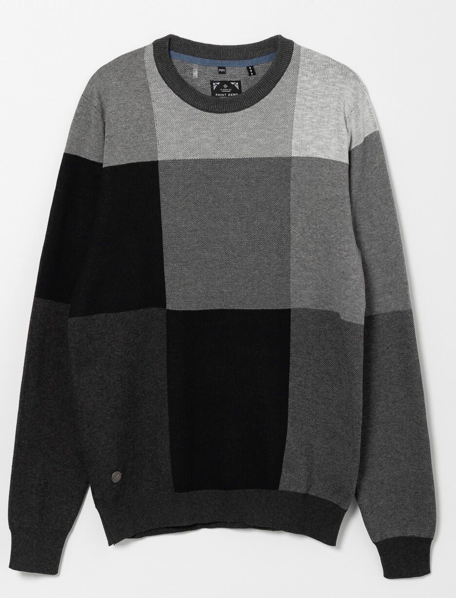 Chandail en tricot à motif carreaux