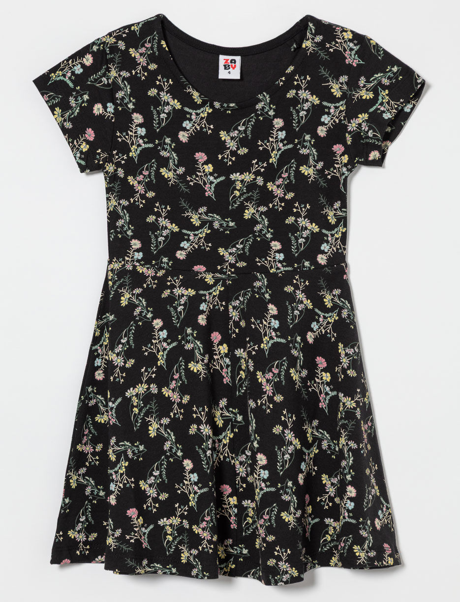 Robe fleurie à manches courtes