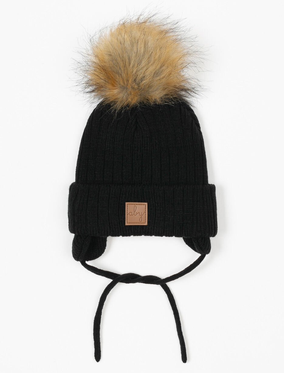 Tuque à revers et pompon - bébé