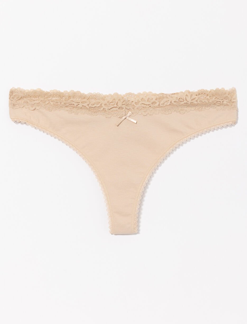 Culotte tanga à taille dentelle
