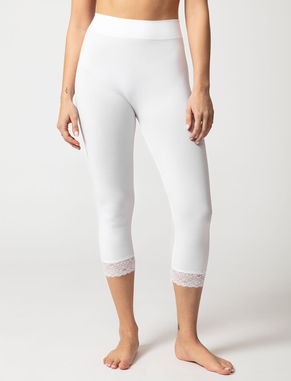 Legging capri sans coutures à dentelle