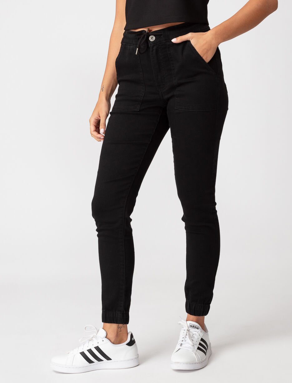 Jogger en denim extensible