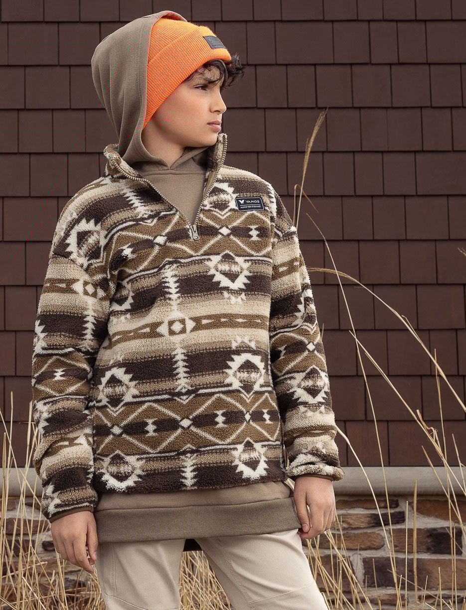 Aztec Print Half-Zip Polar