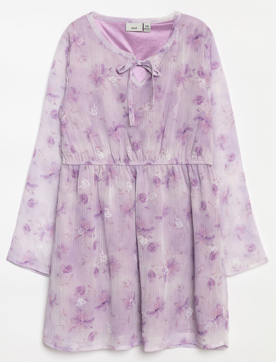 Robe fleurie avec boucle au col