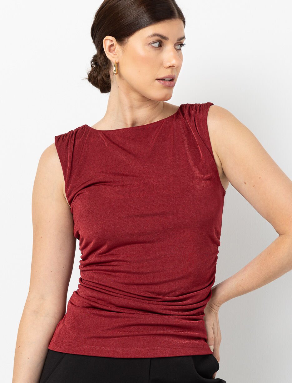 Camisole ajustée à fronces latérales