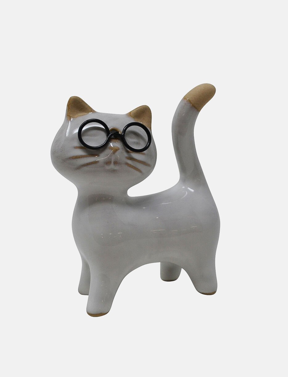 Chat à lunettes décoratif