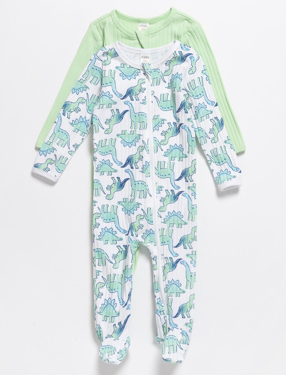 Ribbed Onesie PJs - Pack of 2