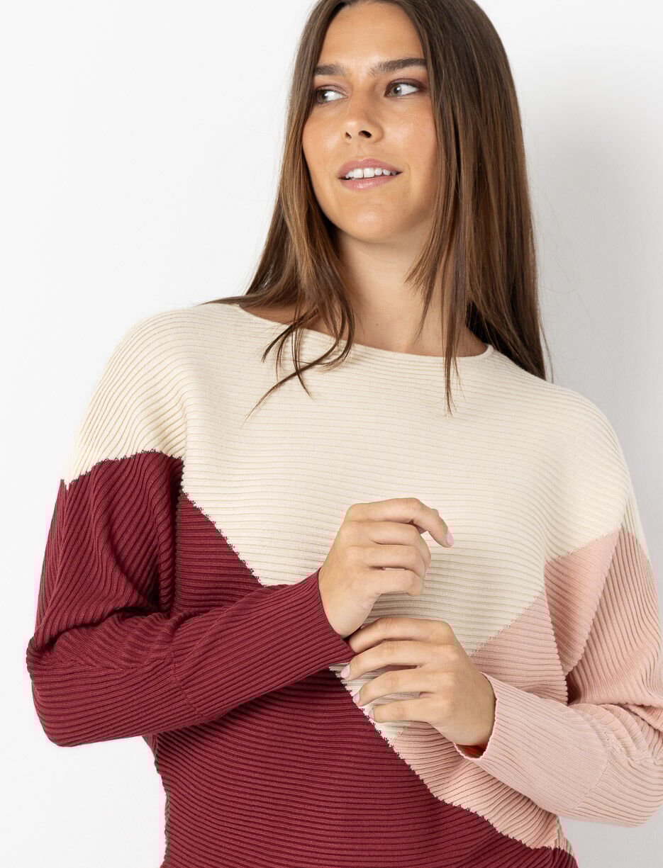 Colour Block Knit Sweater