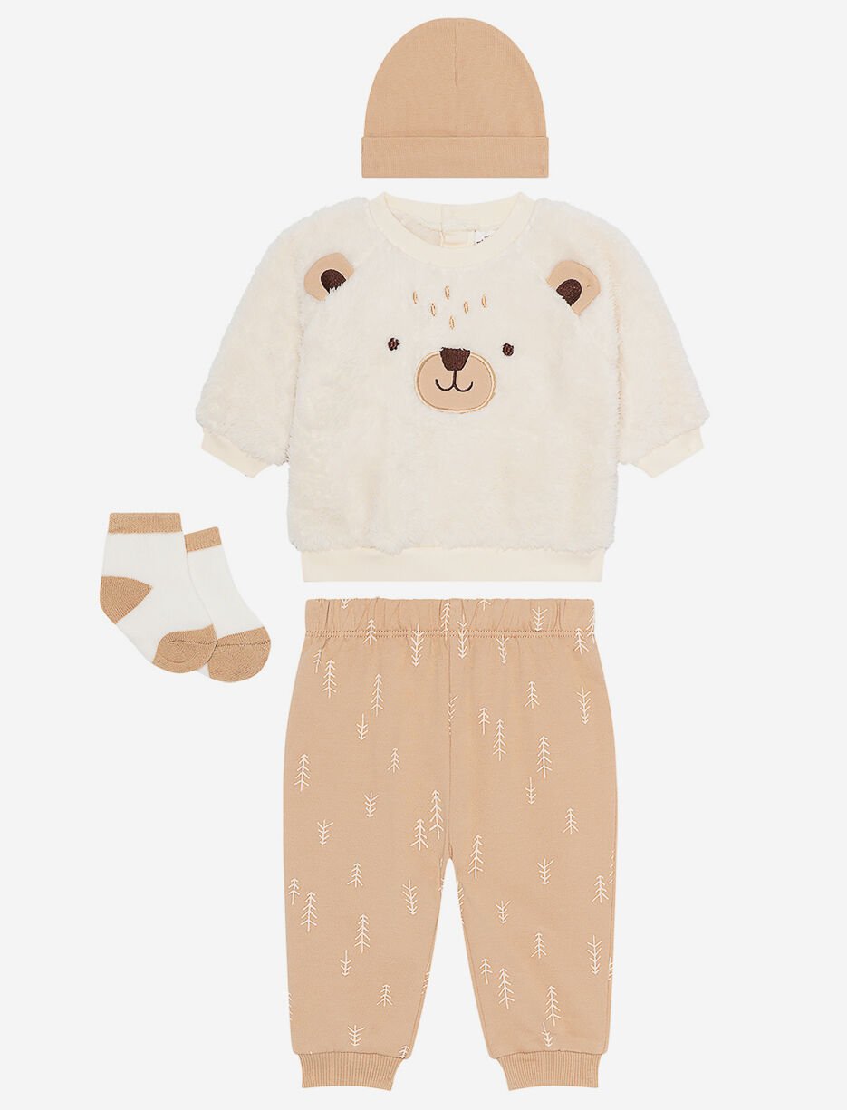 Ens. 2 pièces chandail en peluche et pantalon jogger