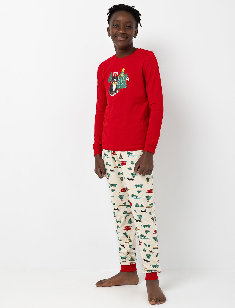 Pyjama 2 pièces de Noël imprimé chien