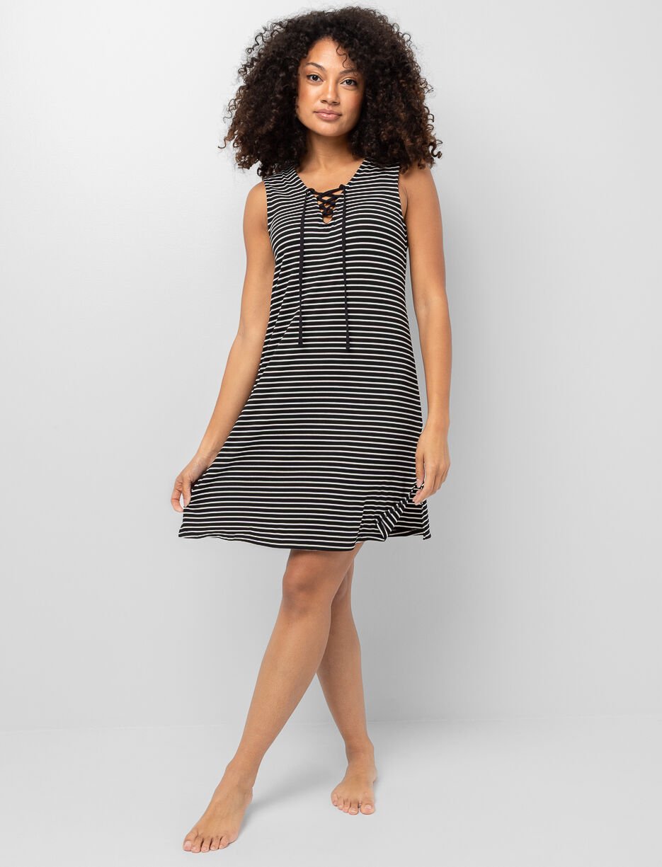 Tunique à col en V lacé