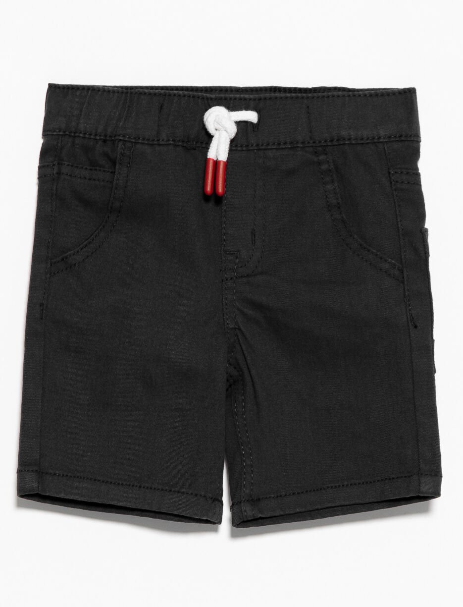 Solid Shorts with Elastic Waistband