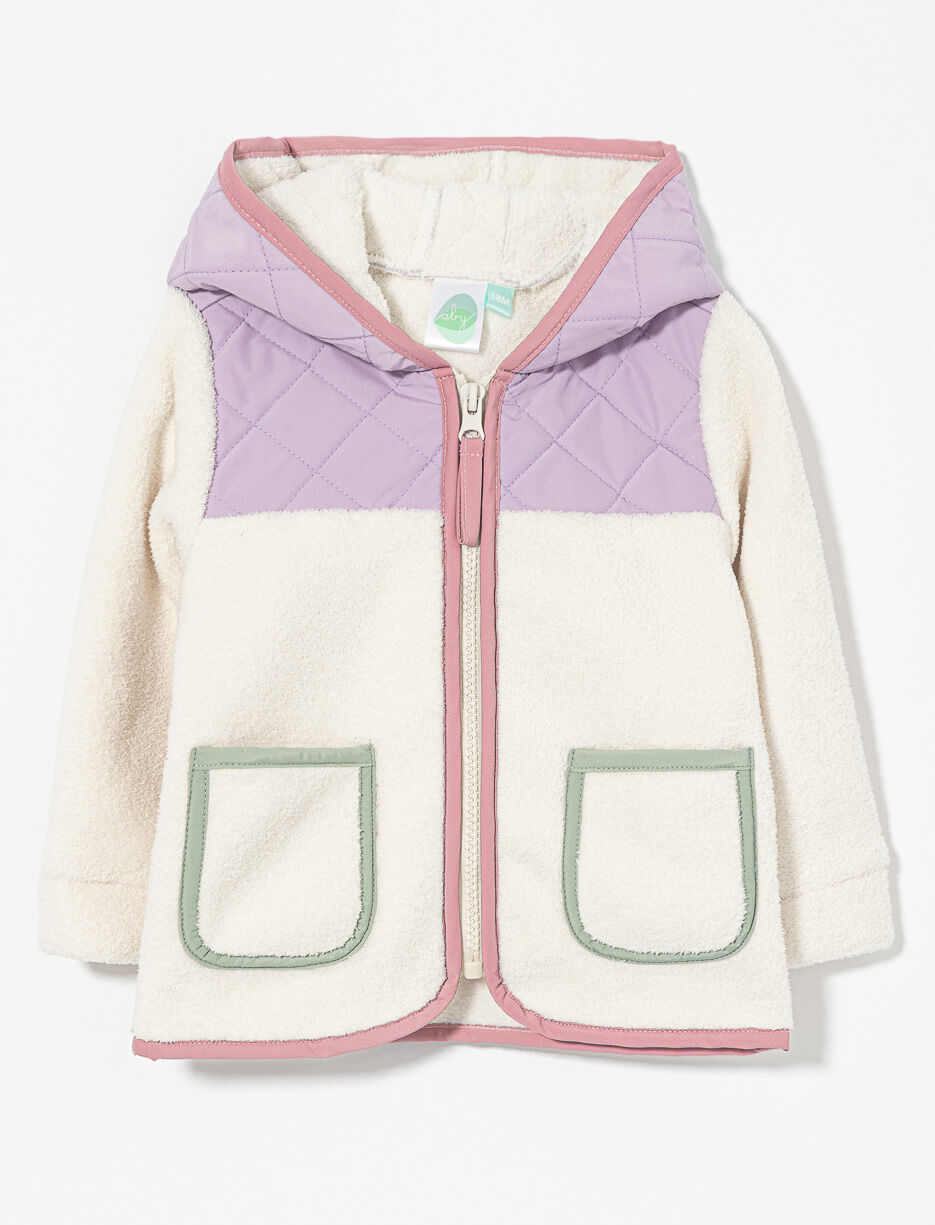 Cardigan en polar à capuchon matelassé - bébé fille