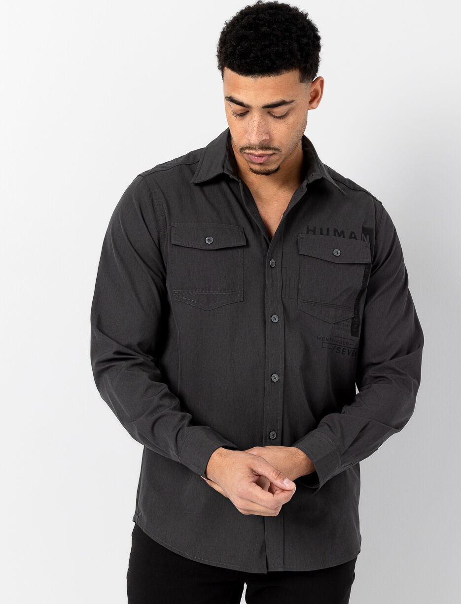 Solid Shirt with Print