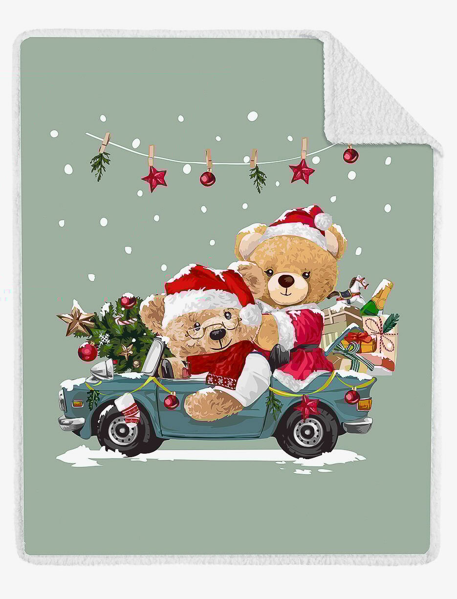 Jeté imprimé à endos en sherpa