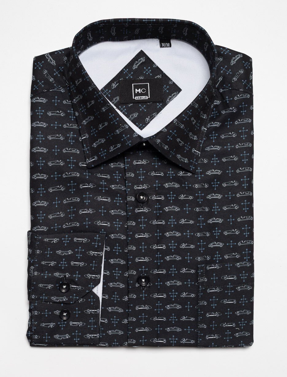 Chemise habillée à motif voiture