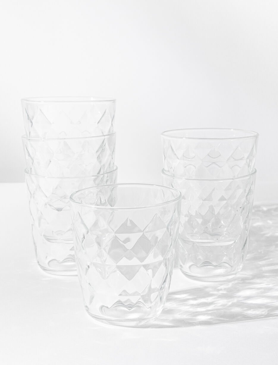 Diamond Pattern Glasses - Set of 6