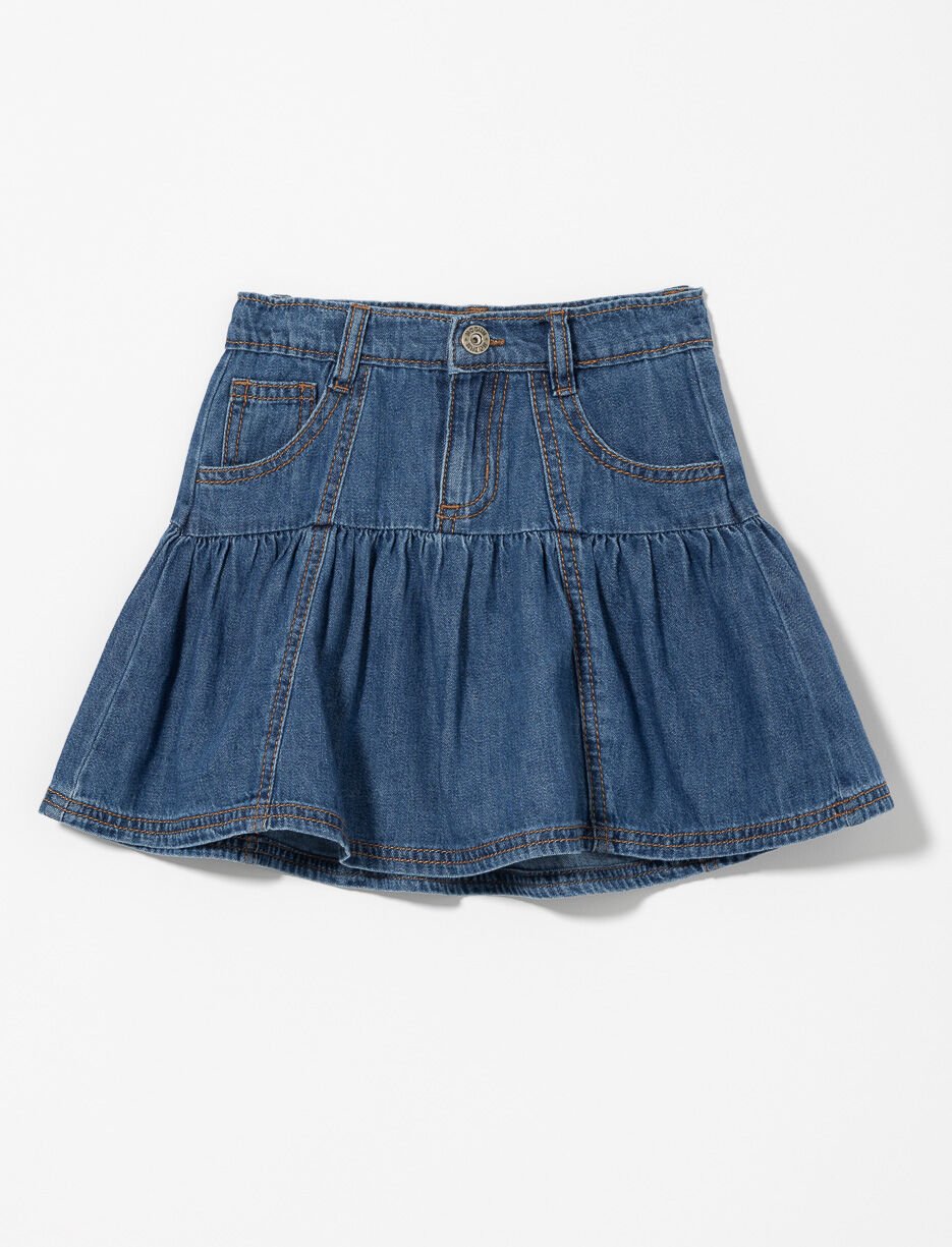 Jupe en denim évasée à poches - petite fille