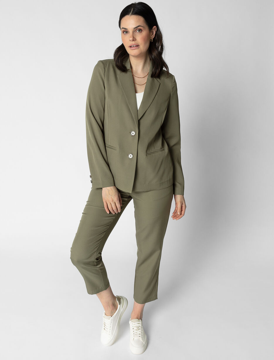 Solid Buttoned Blazer