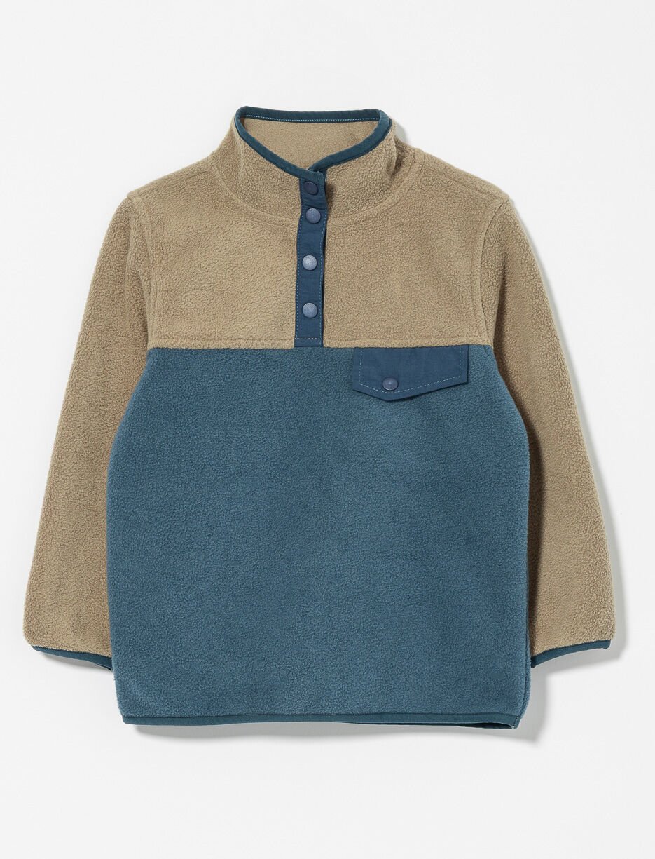 Chandail en polar deux tons à col montant - petit garçon