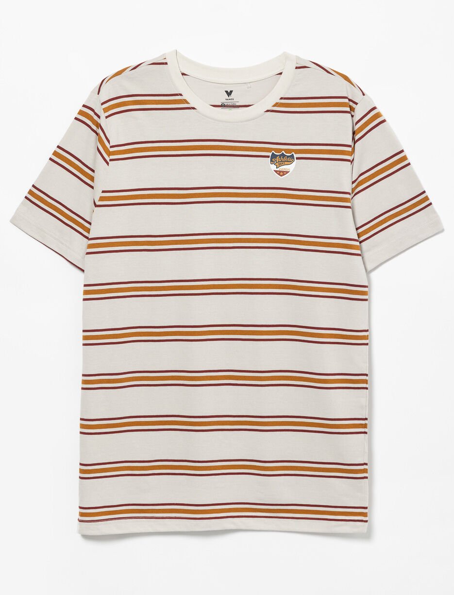 Striped T-shirt with Printed Patch
